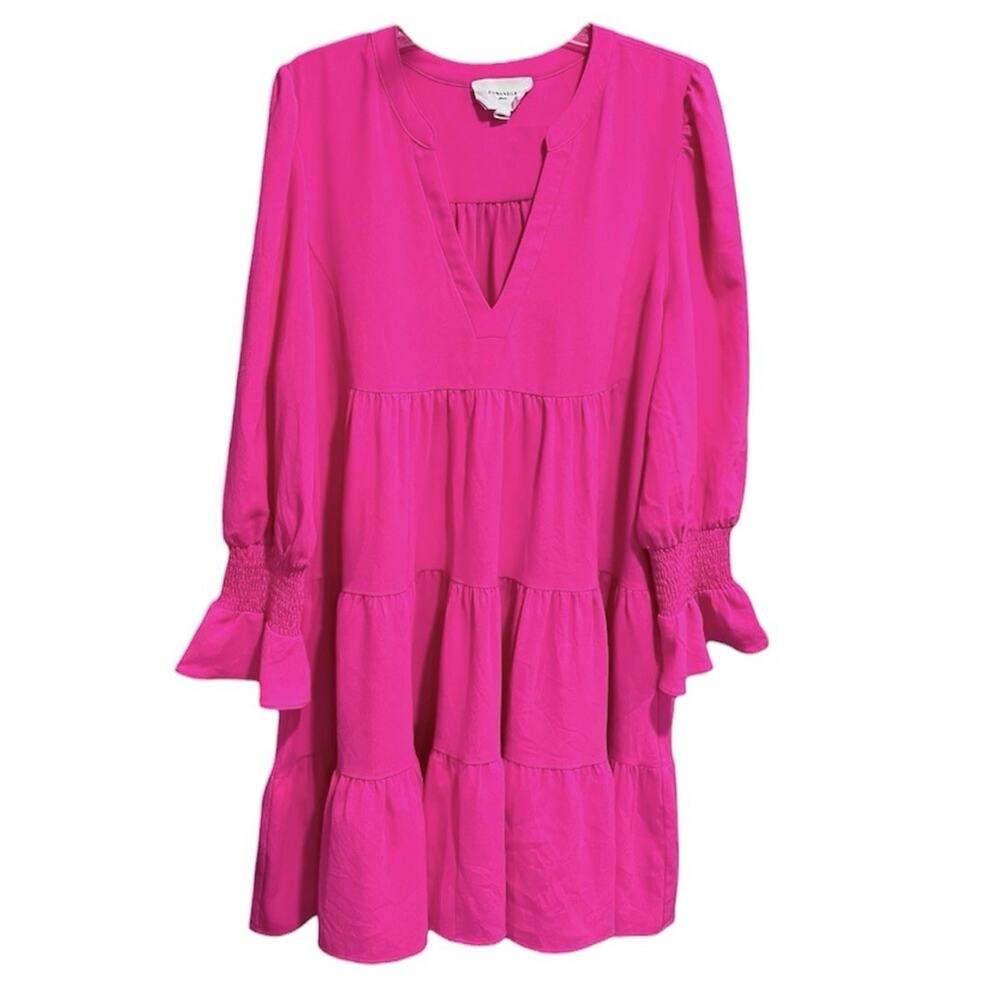 Pomander Place Tiered Kenzo Dress Size XXL Hot Pink Resort Tuckernuck Feminine
